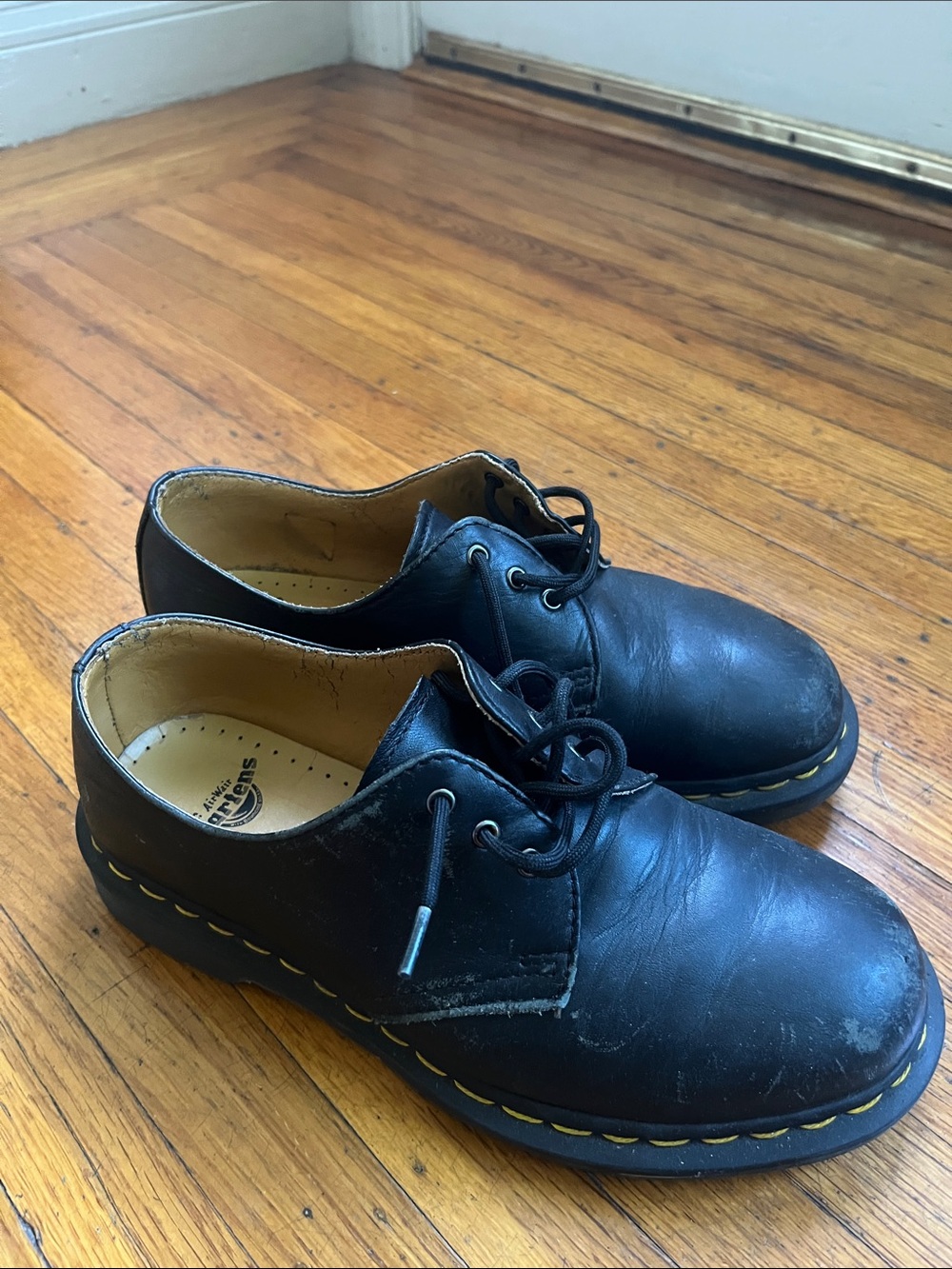 Dr. Martens Black Leather Lace-Up Oxfords